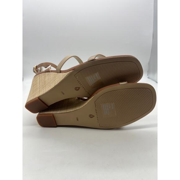 Sanctuary Wink Leather Ankle Strap Woven Brown Wedge Sandals Women’s 10 - Picture 4 of 9